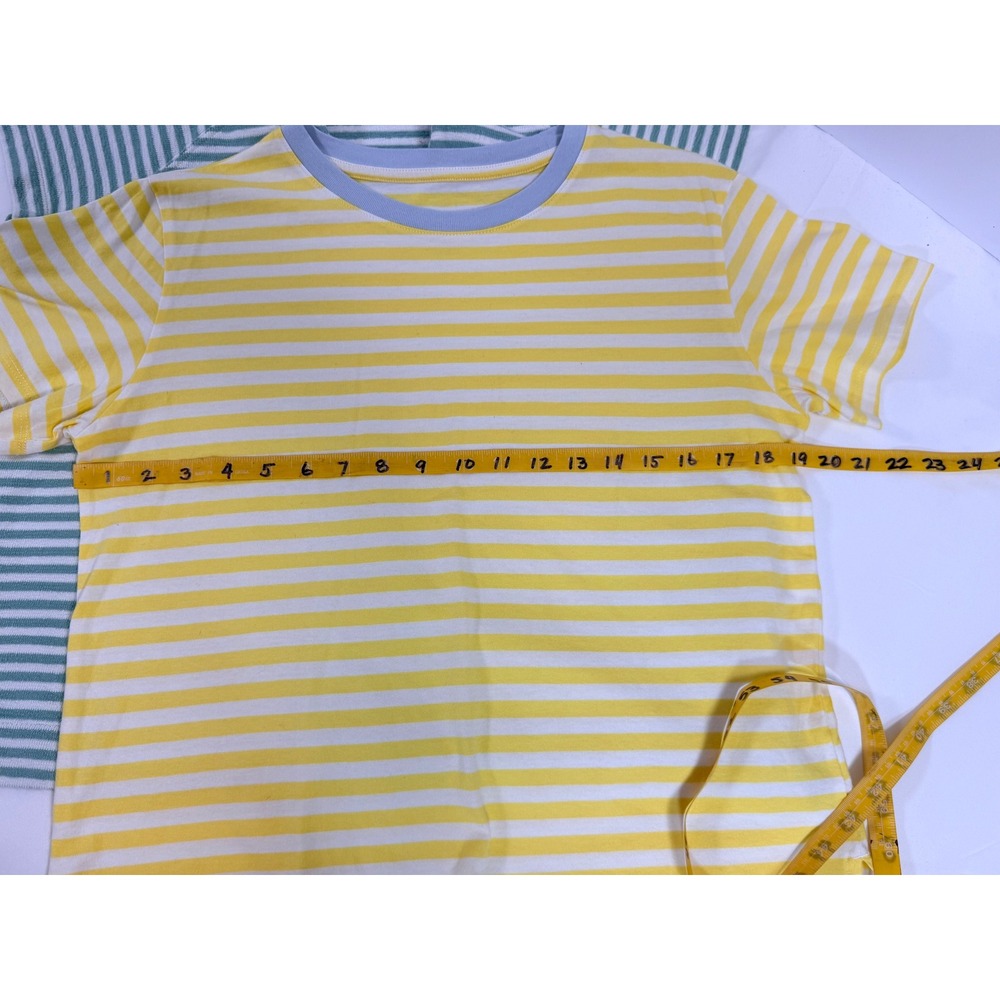 Free Assembly Striped T-Shirt Bundle Yellow Ringer Tee & Green V-Neck Terry Top - Picture 10 of 16